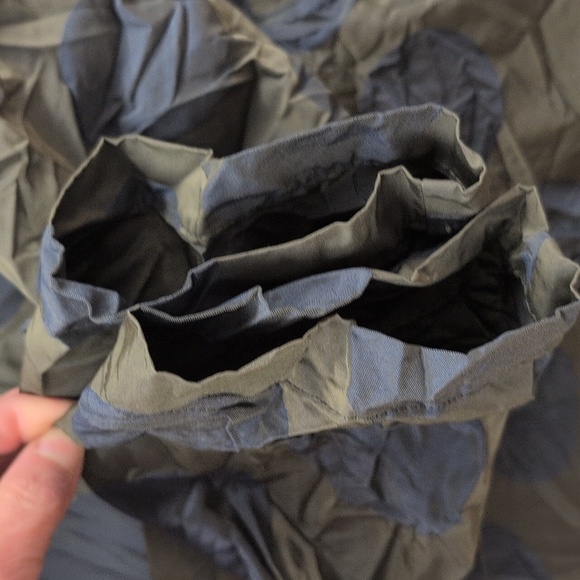 Sun Kim by Comfy USA Polka Dot Olive/Navy Crinkle Boyfriend Jacket Size Large - Picture 9 of 9